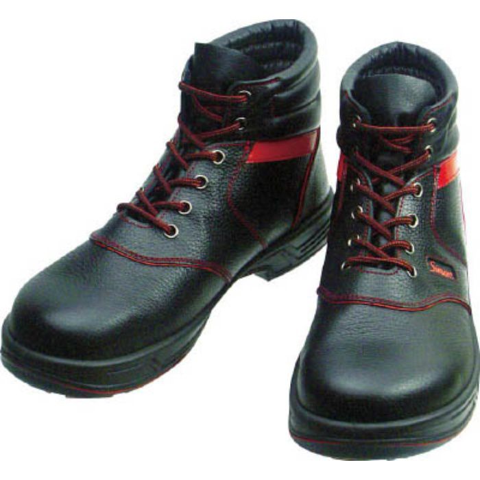 クリアランス セール シモン 安全靴 編上靴 SL22-R黒/赤 24.5cm SL22R24.5