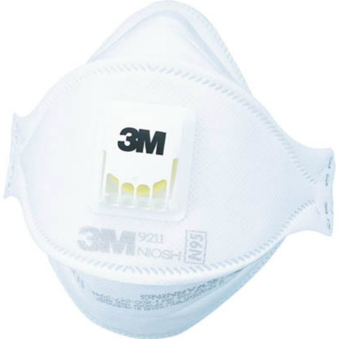 3M 折りたたみ式防護マスク 9211 N95 10枚入 排気弁付き 9211