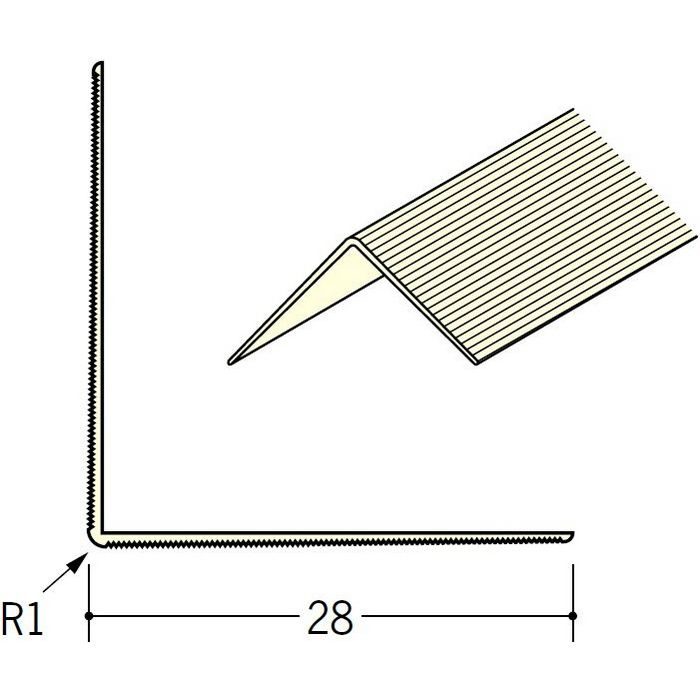 ペンキ・クロス下地材 出隅 ビニール ストライプコーナー28 ミルキー 3m  01120-2