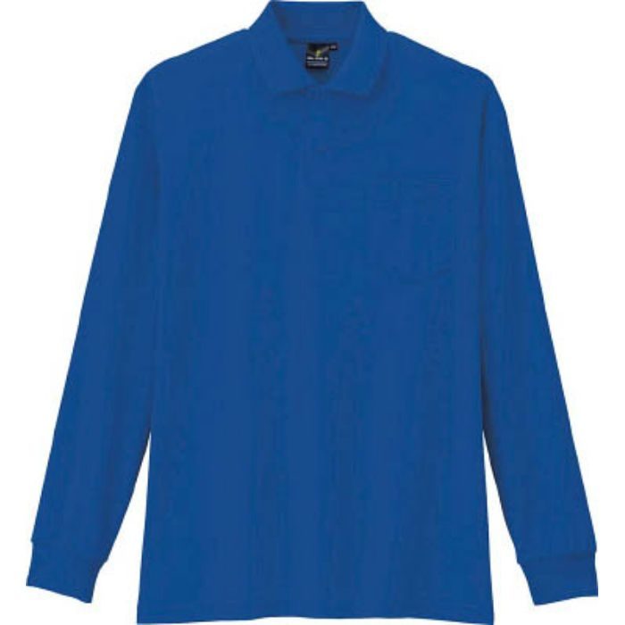 AS2586S 制電･防透･消臭長袖ポロシャツ 6ブルー S