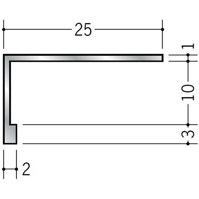 コ型見切縁 アルミ LSC-10 シルバー 3m  52128
