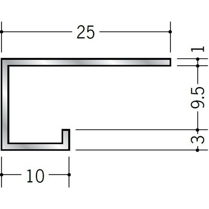 コ型見切縁 アルミ A型9.5(小)岩綿用 シルバー 3m  51002