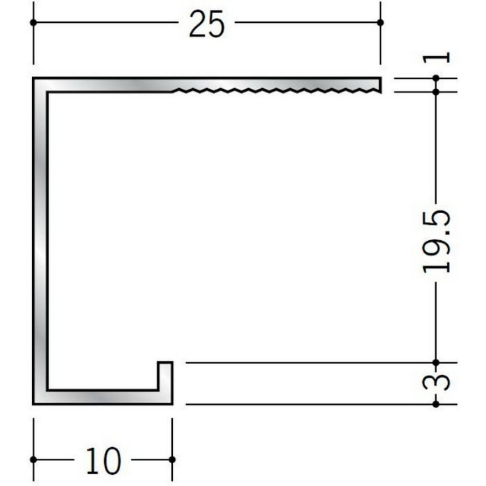 コ型見切縁 アルミ A型19 シルバー 3m  51026