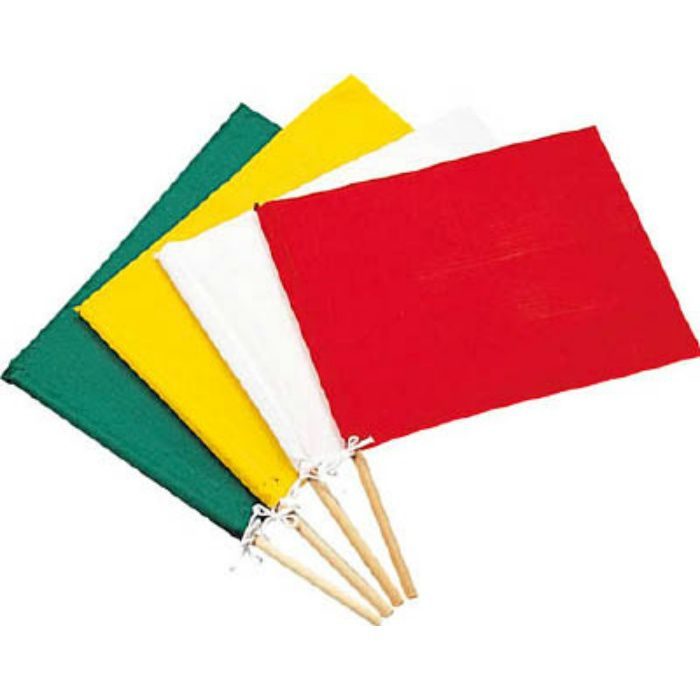 245002 手旗 緑 300(450)×420mm 布+木製棒