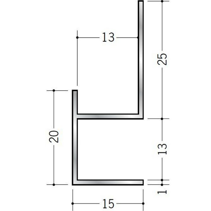 創建 （品番：52115-3m）アルミ下がり壁用見切縁 アルミD型81（長さ