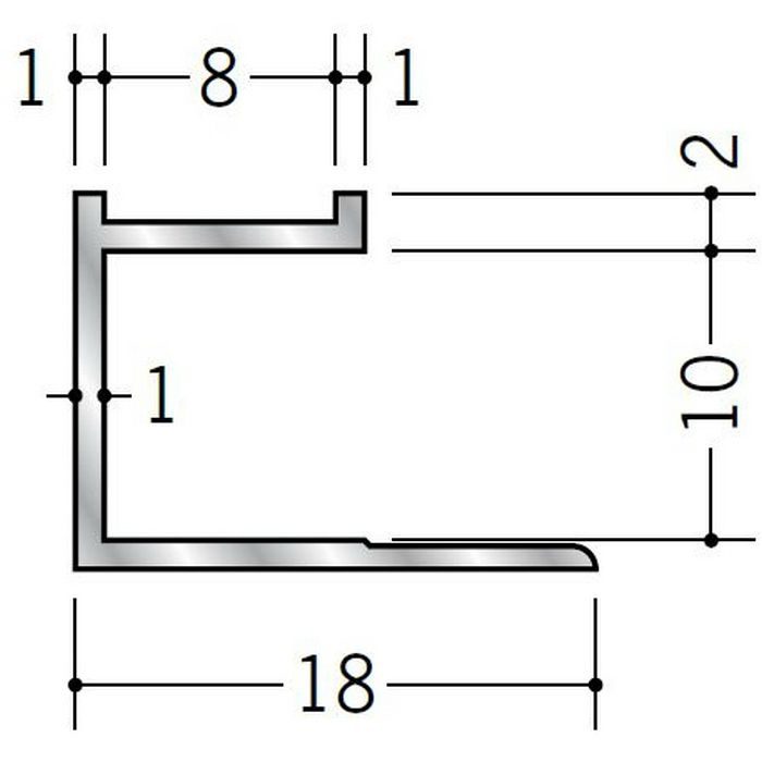 コ型ジョイナー アルミ mCS-10 シルバー 2.73m  55317【セール開催中】