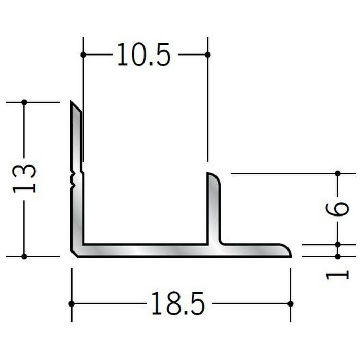 入隅ジョイナー アルミ 10AB シルバー 2.73m  50090