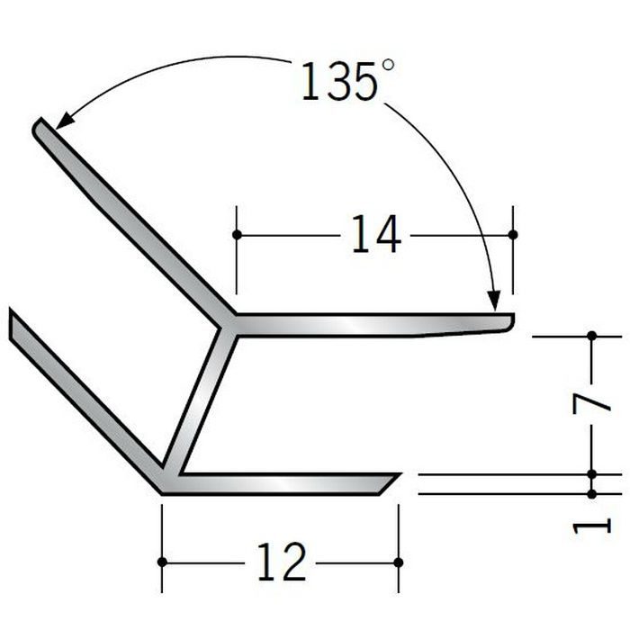 角度付ジョイナー 出隅 アルミ D135-6 シルバー 2.73m  52012【セール開催中】