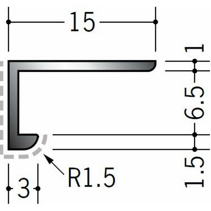 キッチンパネル用コ型ジョイナー アルミ 6BC カラー バニラホワイト 2.73m  54252-1【セール開催中】