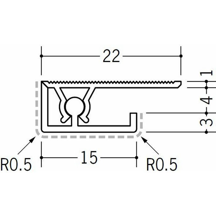 キッチンパネル用コ型ジョイナー アルミ カンゴウKNC-4 カラー マロンアイボリー(ベース：ビニール) 2.73m  53242-2