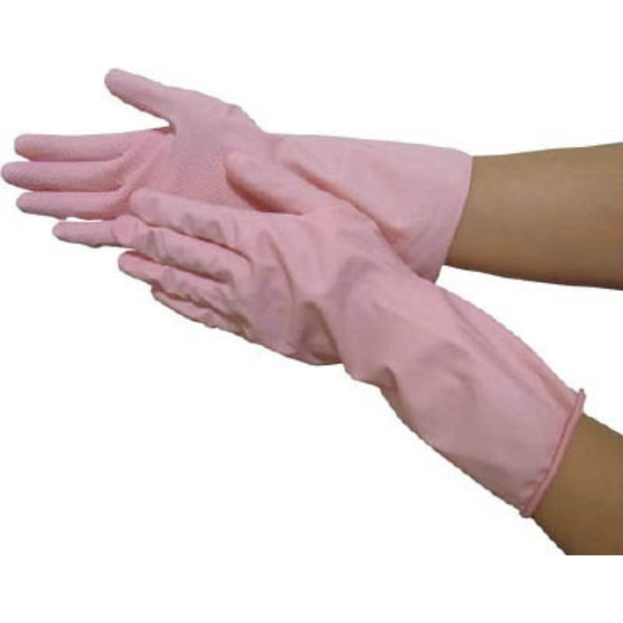 OK1PL ふんわりやわらか天然ゴム手袋 ピンク L