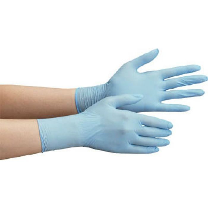 VERTE710NLL ニトリル使い捨て手袋 極薄 粉なし 青 LL(100枚入)