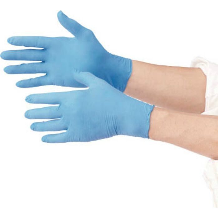 TGL725NL 使い捨て極薄手袋ニトリル製粉付きLブルー (100枚入)