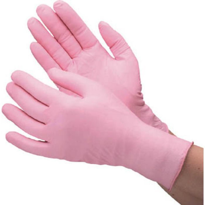 VERTE760HLL ニトリル使い捨て手袋 薄手 粉なし ピンク LL (100枚入)