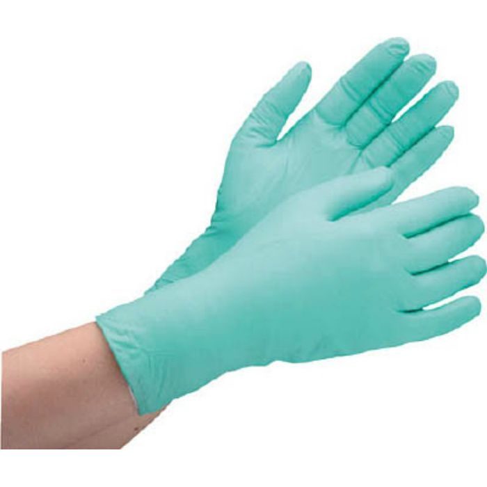 VERTE761HM ニトリル使い捨て手袋 薄手 粉なし 緑 M (200枚入)