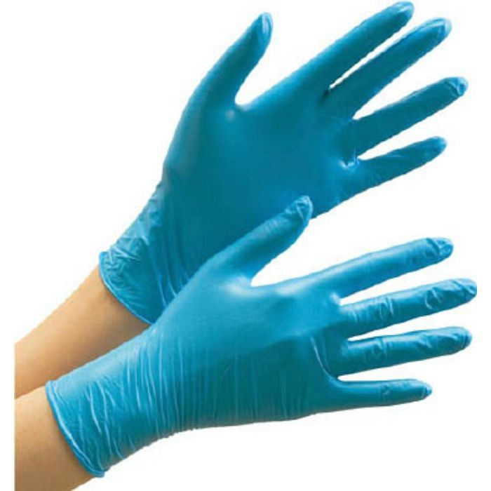 VERTE772M ニトリル使い捨て手袋 薄手 粉なし 青 M (100枚入)