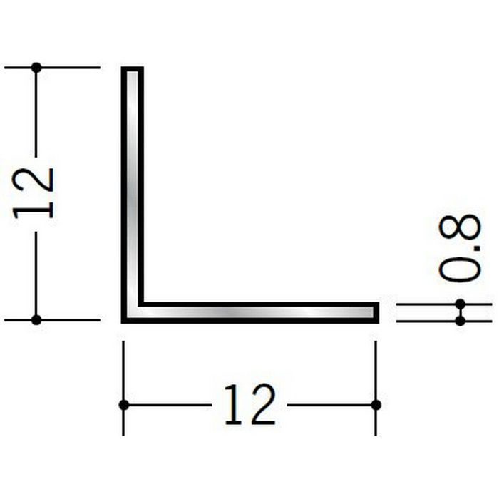 アングル 等辺 アルミ アングル0.8×12×12 シルバー 3m 56032【当日出荷