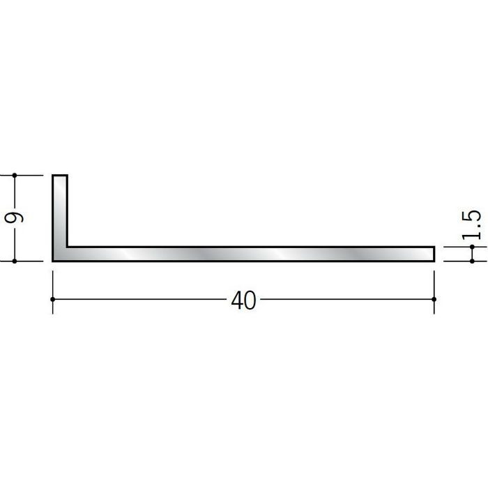 アングル 不等辺 アルミ アングル1.5×9×40 シルバー 3m 56136【当日