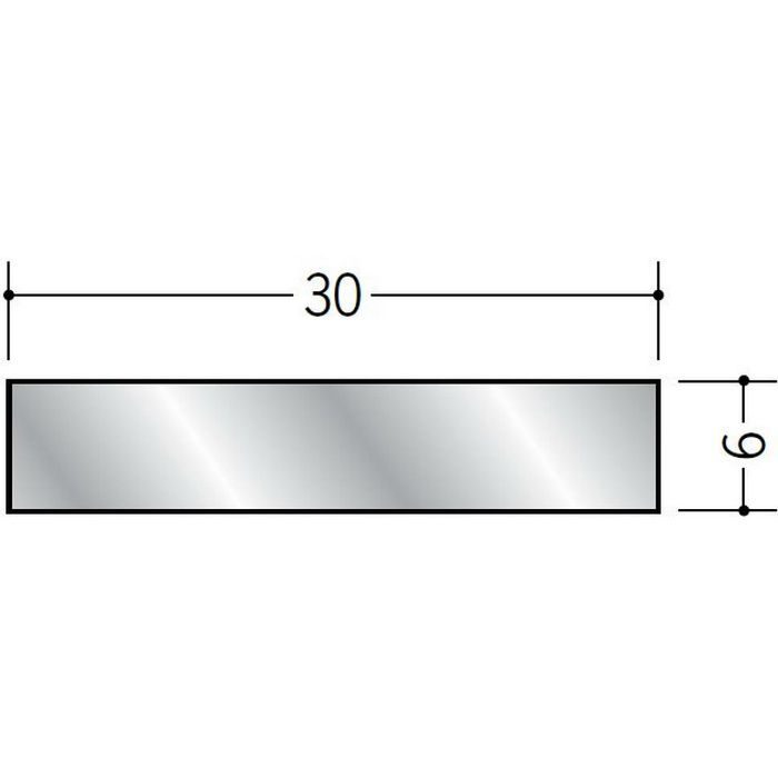 平角（フラットバー） アルミ 平角6×30 シルバー 2m（－3ｍｍ、＋5ｍｍ）  56302