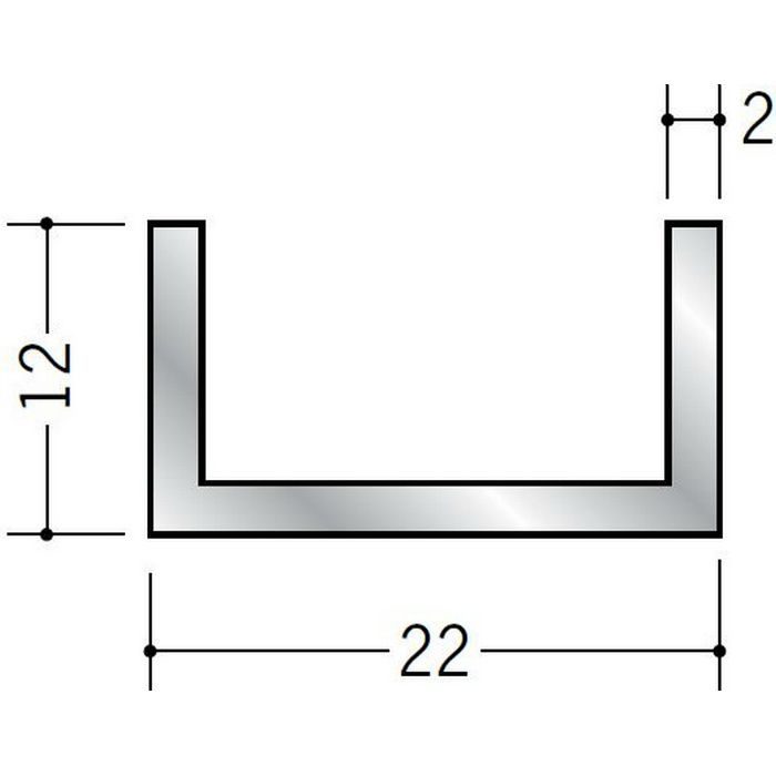 チャンネル アルミ チャンネル2×22×12 シルバー 1.82m  56342【セール開催中】