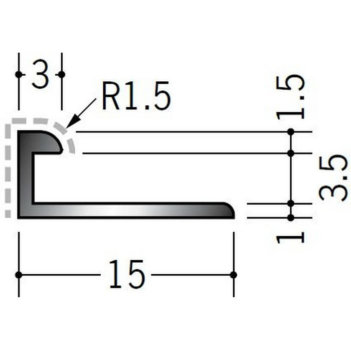 アクリルペイントジョイナー コ型 アルミ 3BC カラー バニラホワイト 2.73m  54250-1