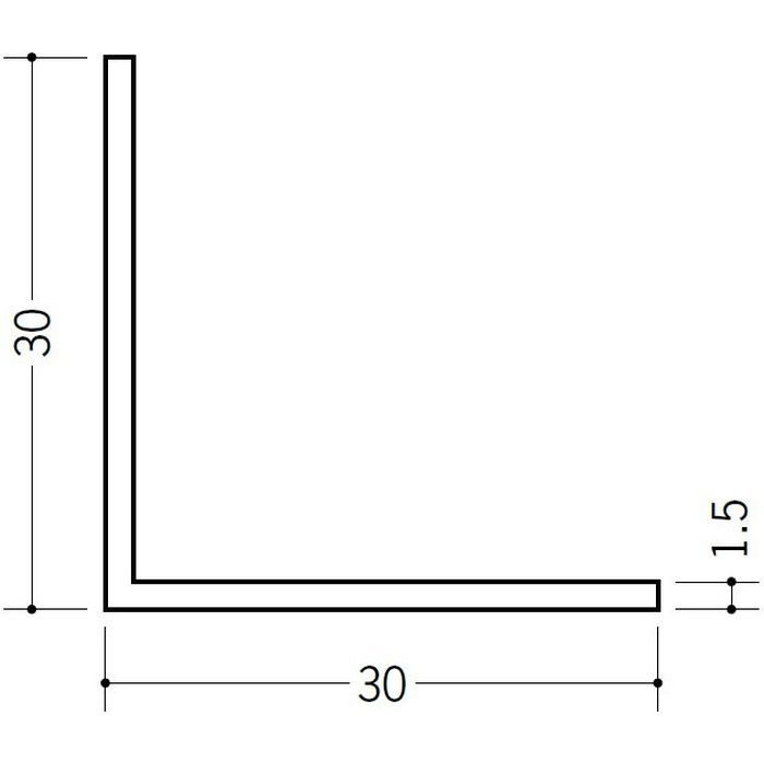 ブラック＆ホワイトメタックス アングル アルミ カラーL1.5×30×30BW 電解ブラック 3m  55093-2