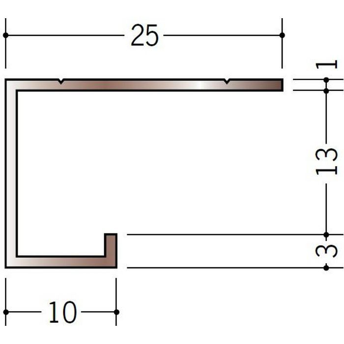 ブロンズメタックス 見切縁 アルミ A型12.5BRカラー 電解ステンカラー 3m  28003-1