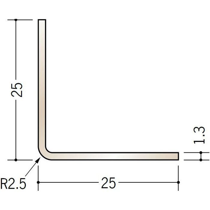 ブロンズメタックス アングル アルミ カラーL2R25×25BR 電解ステンカラー 3m  28016-1【セール開催中】