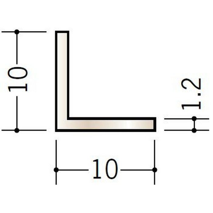 ブロンズメタックス アングル アルミ カラーL1.2×10×10BR 電解ダークブロンズ 3m  28017-3
