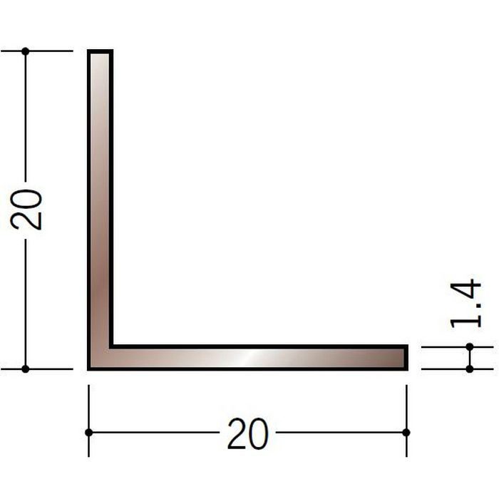 ブロンズメタックス アングル アルミ カラーL1.4×20×20BR 電解ステンカラー 3m  28020-1【セール開催中】