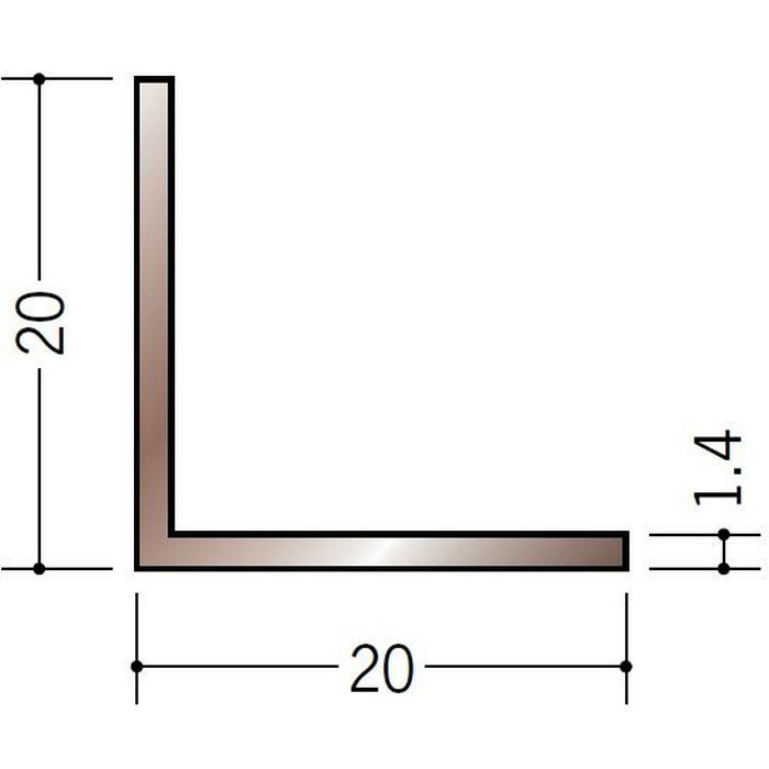 ブロンズメタックス アングル アルミ カラーL1.4×20×20BR 電解ライト