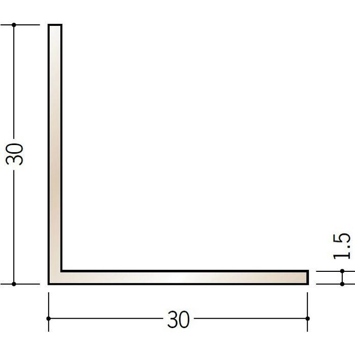 ブロンズメタックス アングル アルミ カラーL1.5×30×30BR 電解ステンカラー 3m  28022-1
