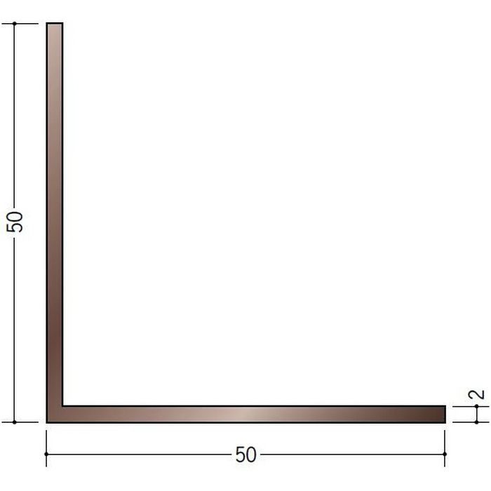 ブロンズメタックス アングル アルミ カラーL2×50×50BR 電解ダークブロンズ 3m  28023-3