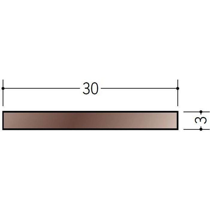 ブロンズメタックス 平角・角パイプ・チャンネル アルミ カラー平角3×30BR 電解ステンカラー 2m  29114-1