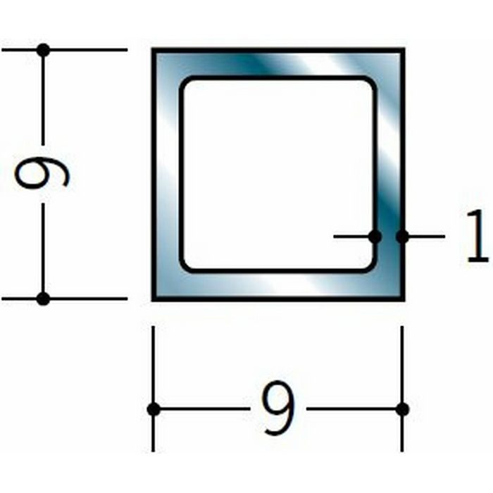 角棒・角パイプ・丸パイプ ステンレス 角パイプ9x9 H.L 2m  20055【セール開催中】