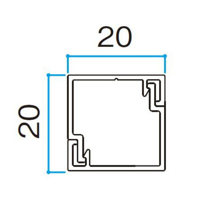 エバーアートボード部材 20角廻り縁 ブラックエボニー