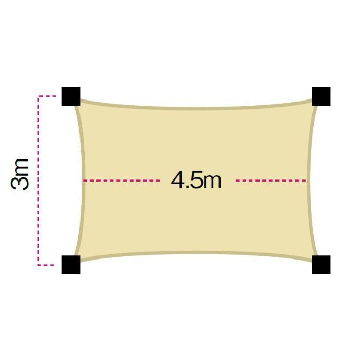 シェードセイル スクエア(5×3m) シェードネット JAD-35SN 46073100 