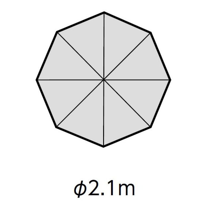 マーケットパラソル2.1mベージュ [ACT-21BE] 直径2100×H2410mm 支柱