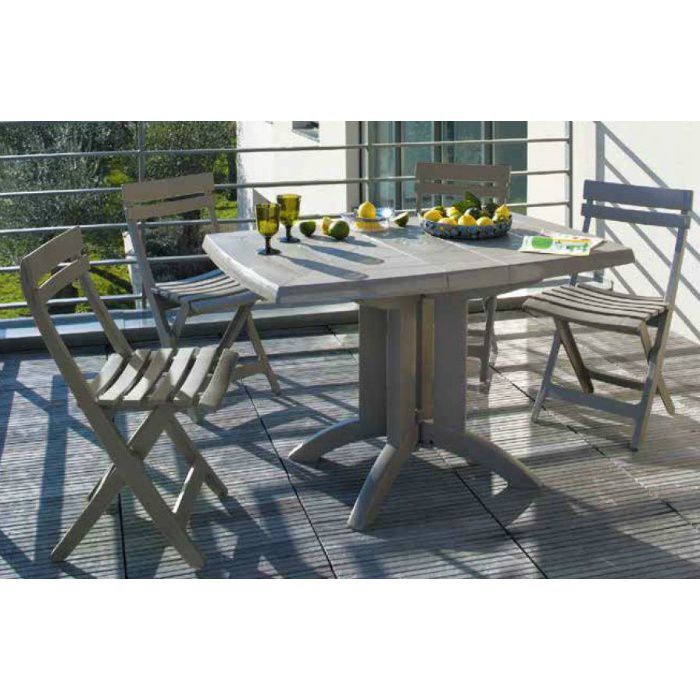 ガーデンファニチャー プラスチック ベガテーブル118×77 グロスフィレックス GRS-T05T 31505500 トープ