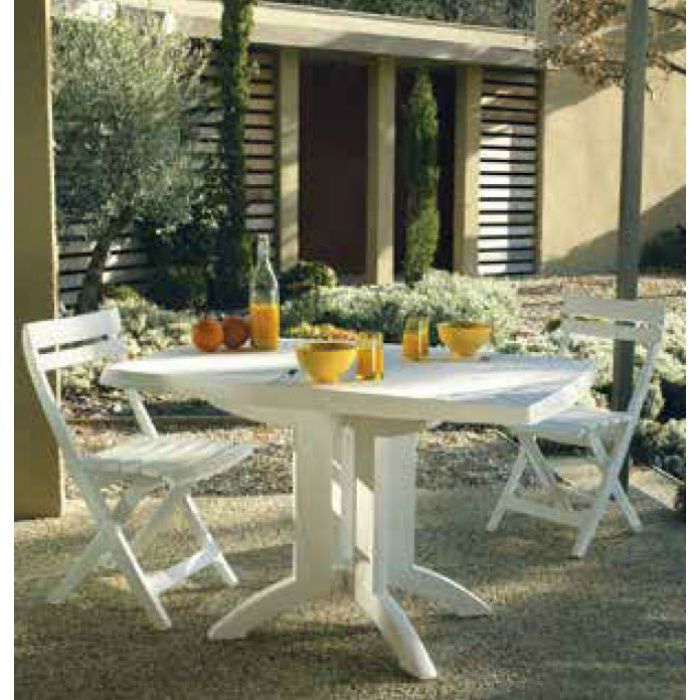 ガーデンファニチャー プラスチック ベガテーブル118×77 グロスフィレックス GRS-T05W 31508600 ホワイト