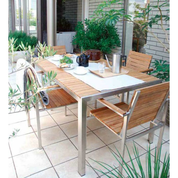ガーデンファニチャー 天然木 ライズ ダイニングテーブル チークスタイル TRD-155T 33879500【タカショー】