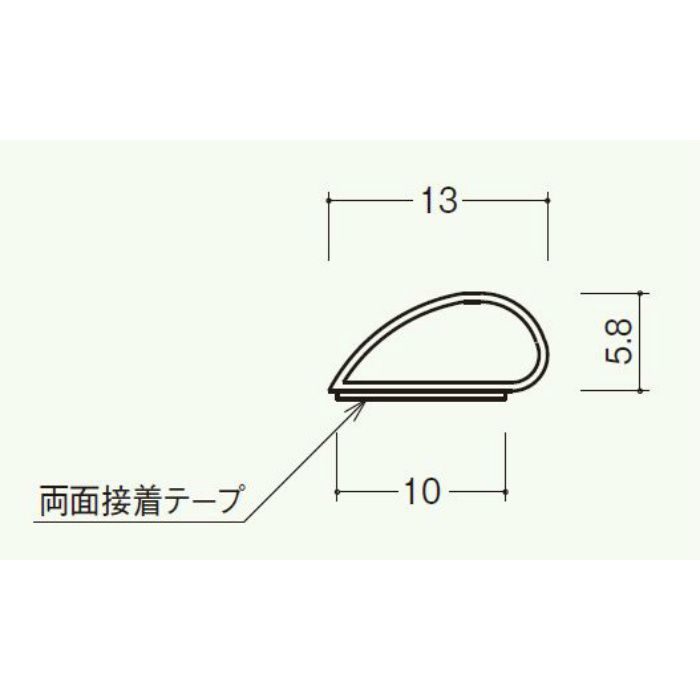 シリコンタイト(枠付用戸当りゴム) 茶色 818-BR
