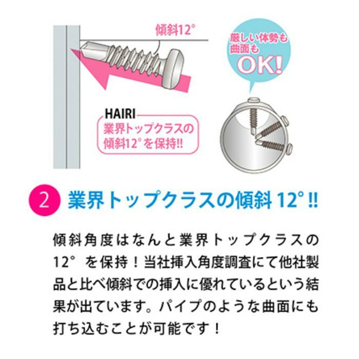 匠力 ドリルビス HAIRI 三価ユニクロ/シンワッシャー 4X13mm 100本X7袋/小箱