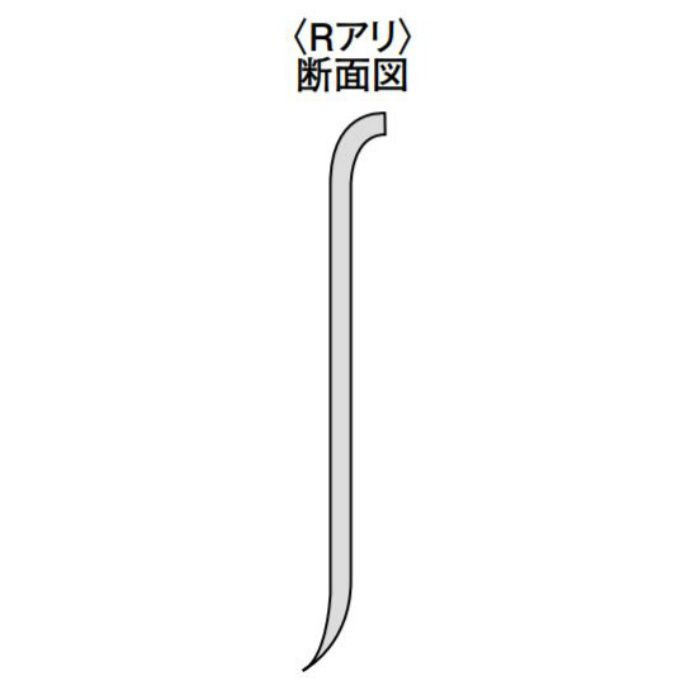 TH10025 ソフト巾木 ニュアンスグレー 高さ100mm Rアリ 25枚入／ケース