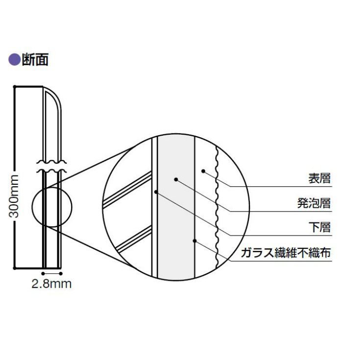 HBG-201 ガード巾木・AC リノリウムパターン 2.8mm厚