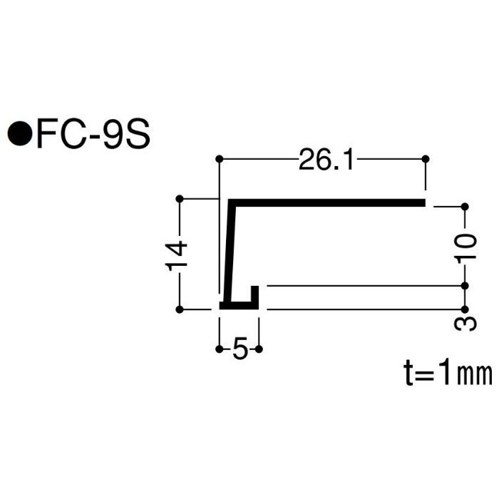 【ロット品】 F見切 FC-9S FC9S 長さ1.82m シロ 100本/ケース