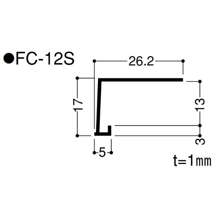 【ロット品】 F見切 FC-12S FC12S 長さ1.82m シロ 100本/ケース