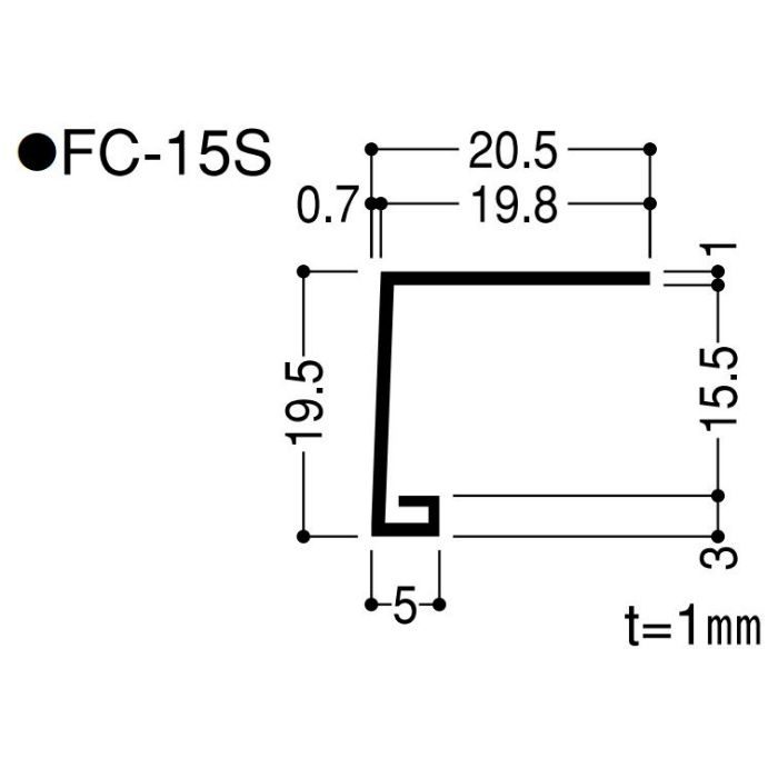 【ロット品】 F見切 FC-15S FC15S 長さ1.82m シロ 100本(ジョイント付)/ケース