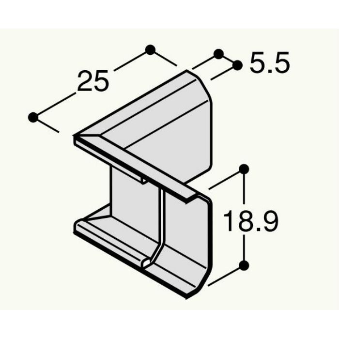 【ロット品】 フラット見切 水平入隅 FRMSCV アイボリー 20個(4個×5袋)/ケース