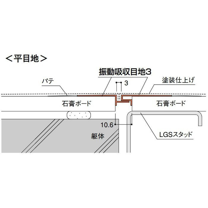 振動吸収目地3 SKM3 2.8m ホワイト